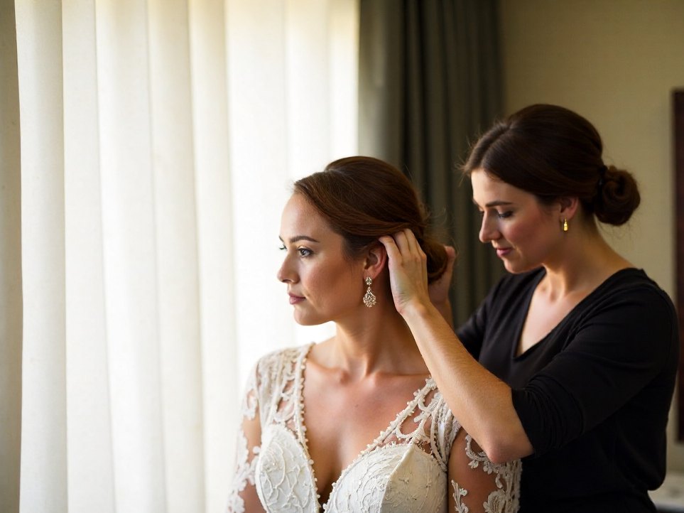 A quiet getting-ready moment before the ceremony