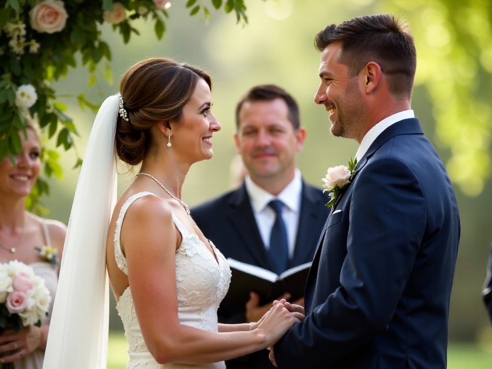 A close moment during the exchange of vows