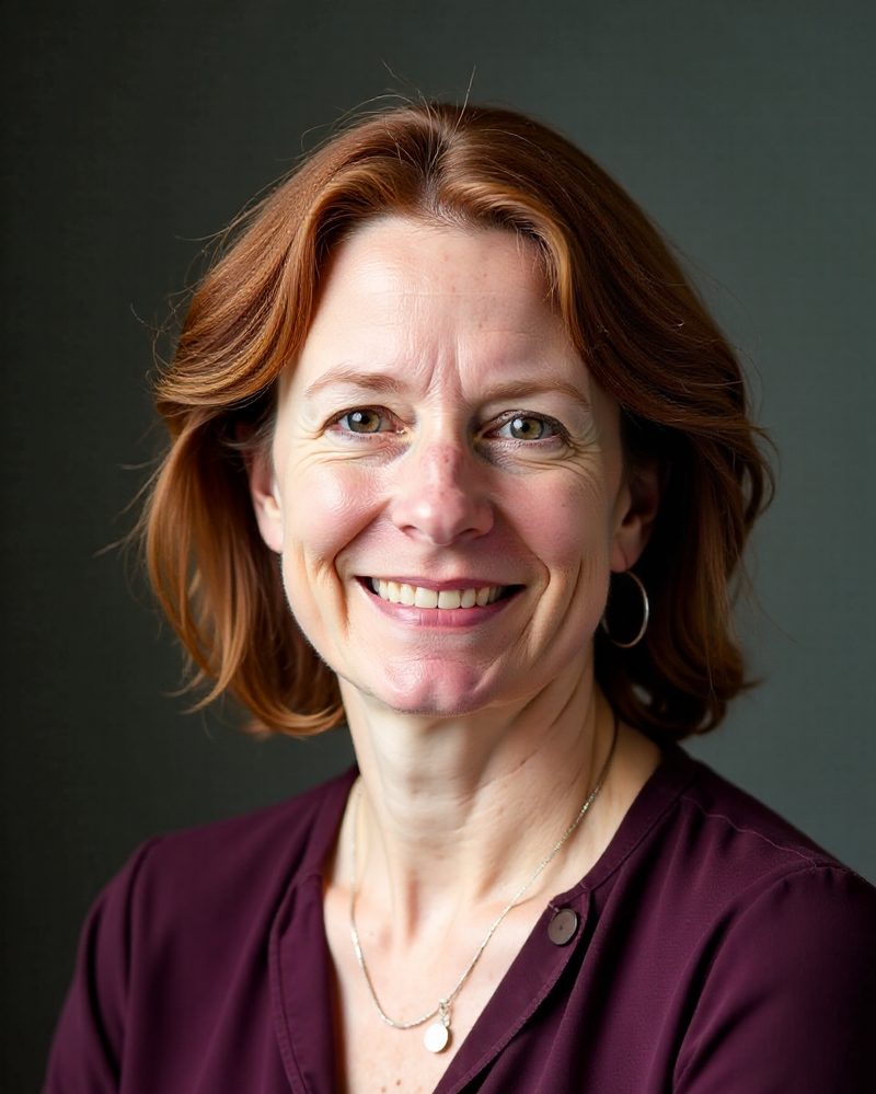 Head-and-shoulders portrait of Imogen Hale against a plain grey background