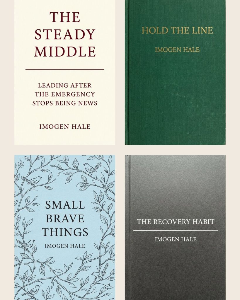 The four book jackets by Imogen Hale side by side