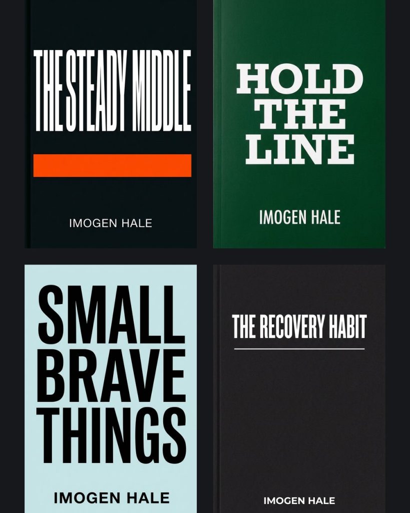 The four book jackets by Imogen Hale side by side