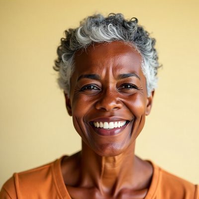 Portrait of Renata Ossei, Chief People Officer, smiling in warm daylight