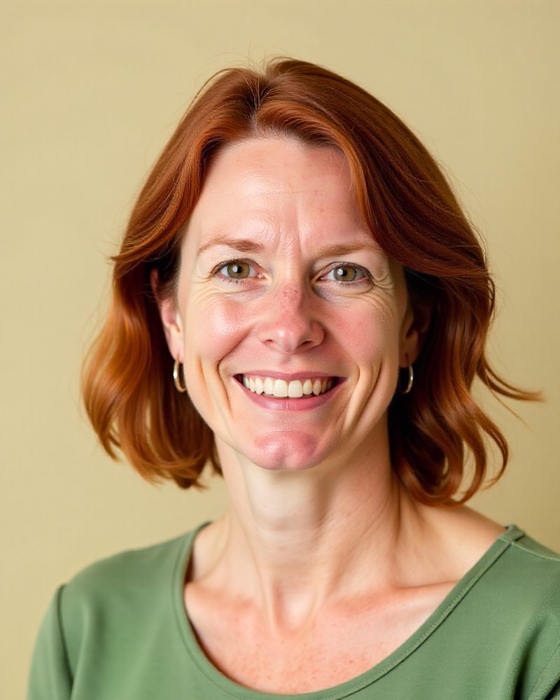 Head-and-shoulders portrait of Imogen Hale smiling in warm daylight