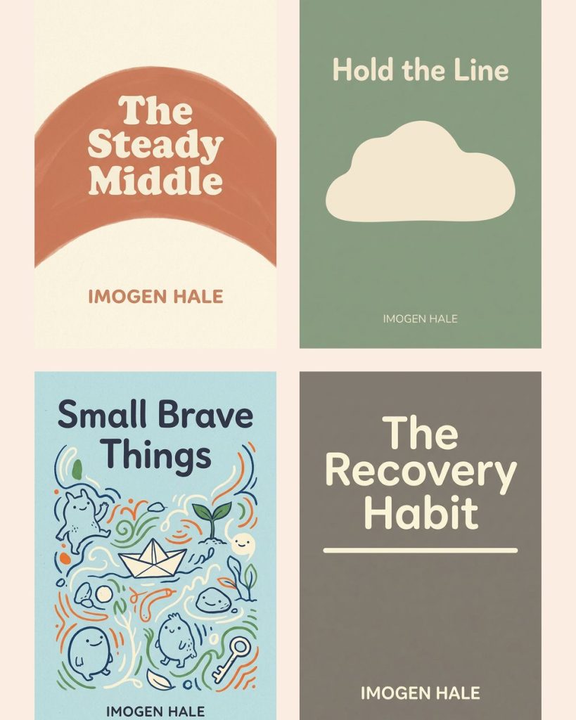 The four book jackets by Imogen Hale side by side