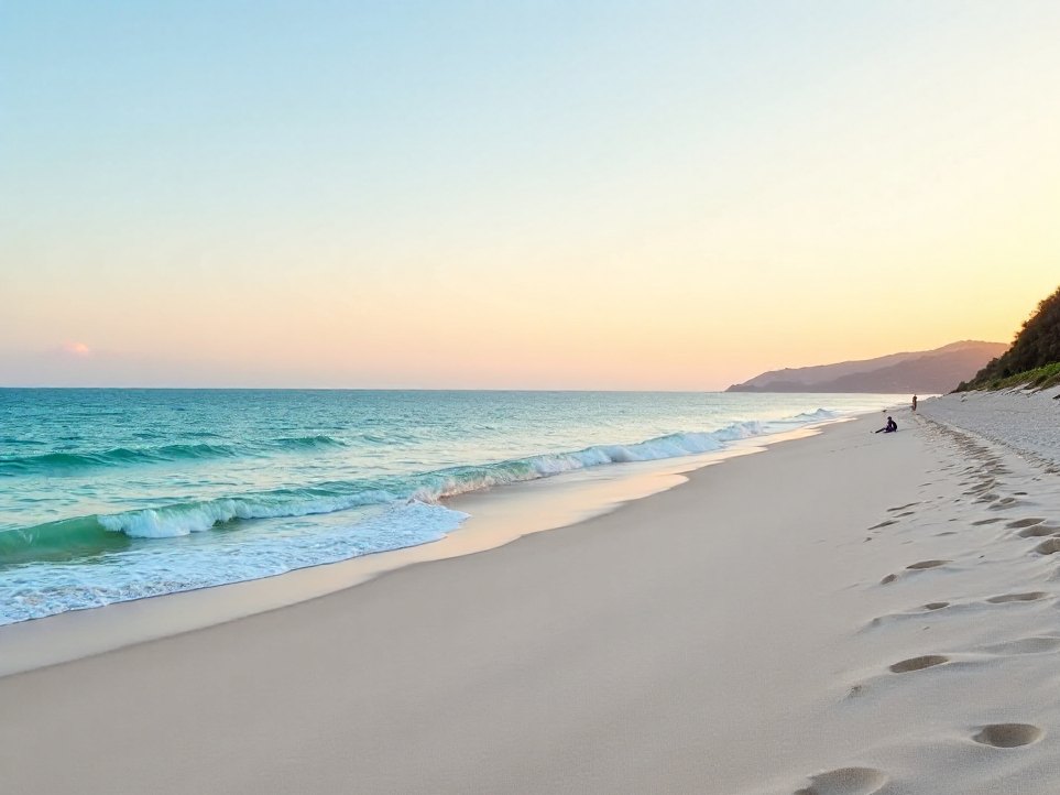 A quiet Queensland beach at first light