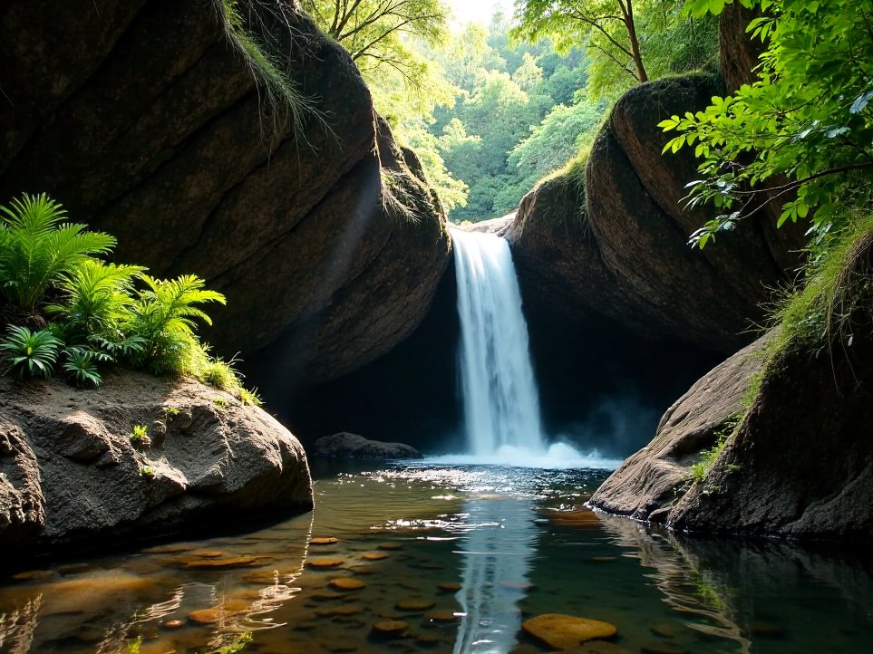 A waterfall in a Queensland hinterland gorge