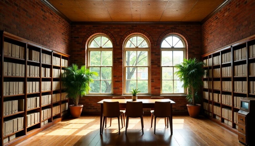 The Sableford office upstairs in an old post office building