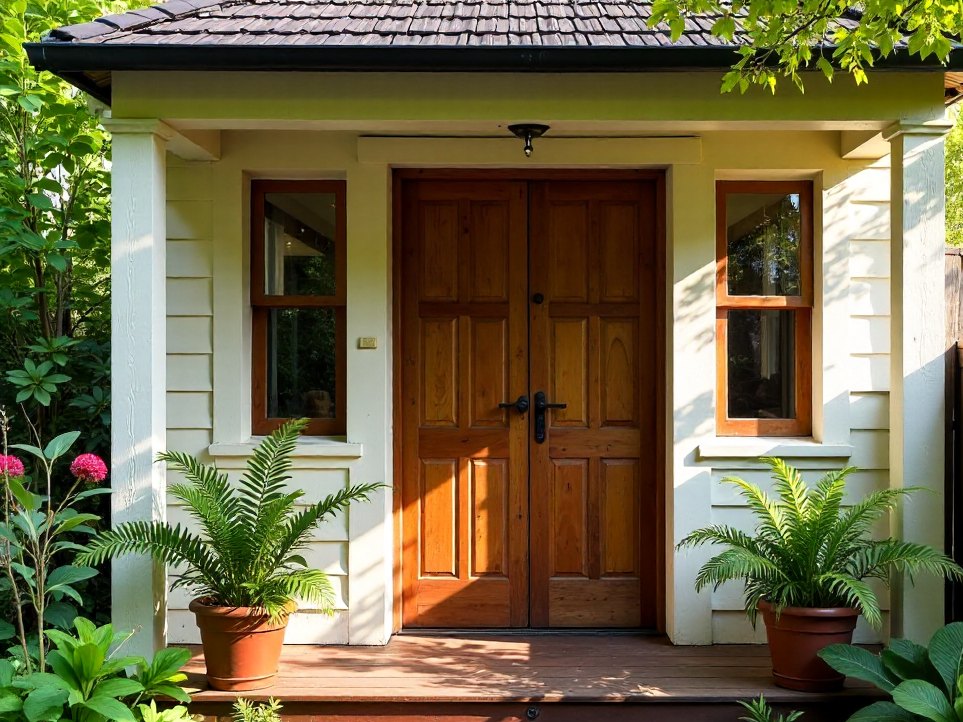 The studio's timber verandah entrance, Paddington