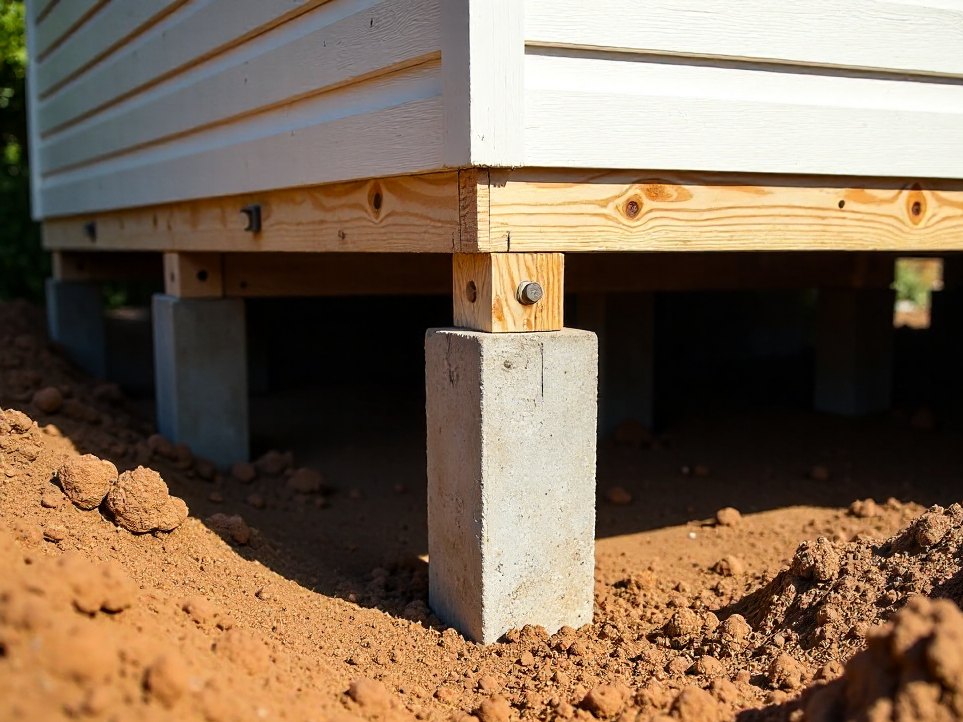 New concrete stump footings set beneath a raised Queenslander